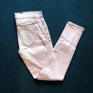 Pink Distressed/Ripped Mid-rise Legging Jeans